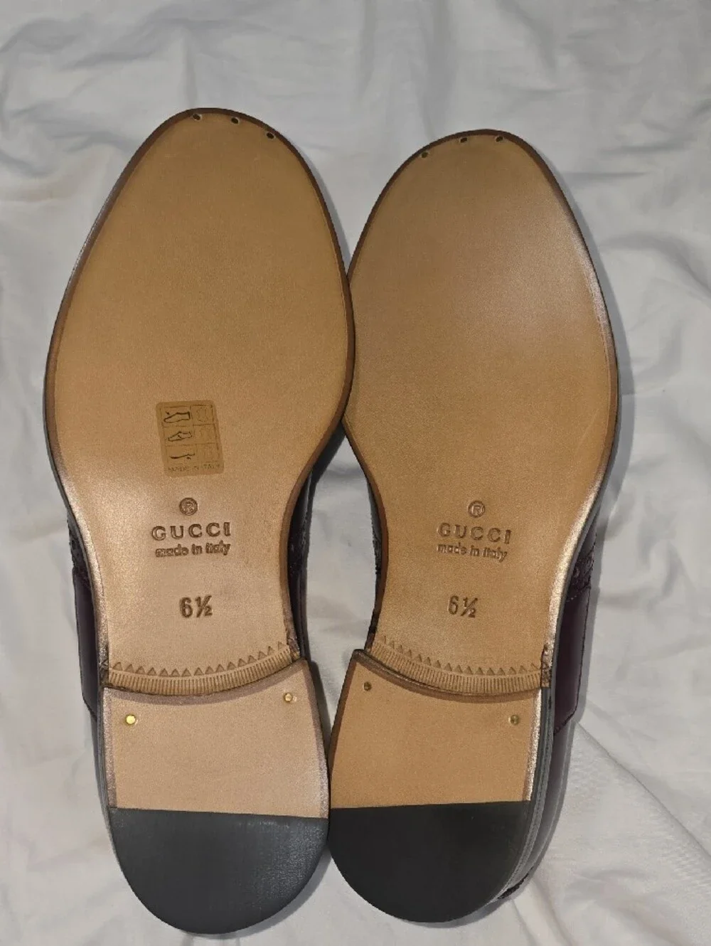 Gucci Calfskin Web Bee Slip-On Brogue Wingtip Oxfords